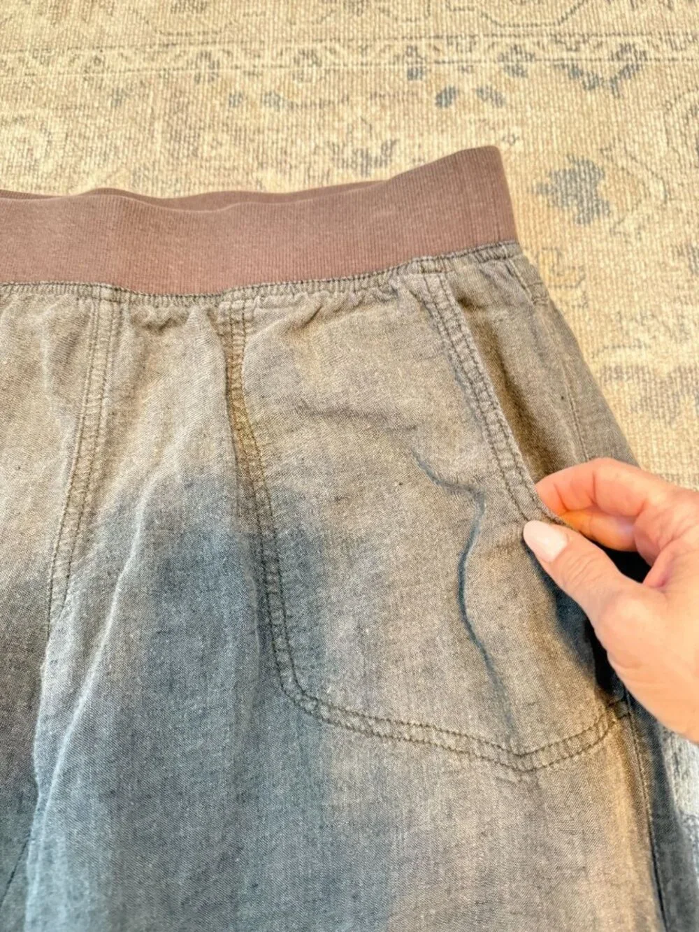 Toad & Co Women's Lina Linen Pull On Pants Medium Brown Lagenlook Coastal - Picture 4 of 11